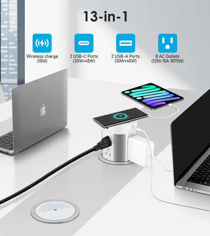 HEZI wireless charge panel lights up while charging a phone