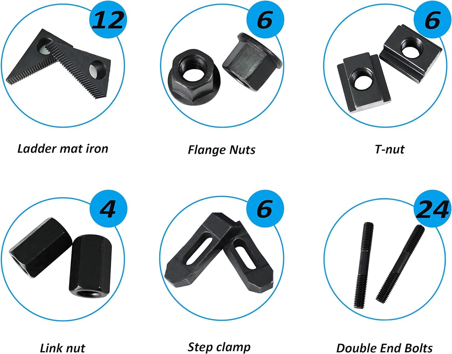 HFS step clamps 25S-12, 40S-12, 60S-12 offer versatile machining holds