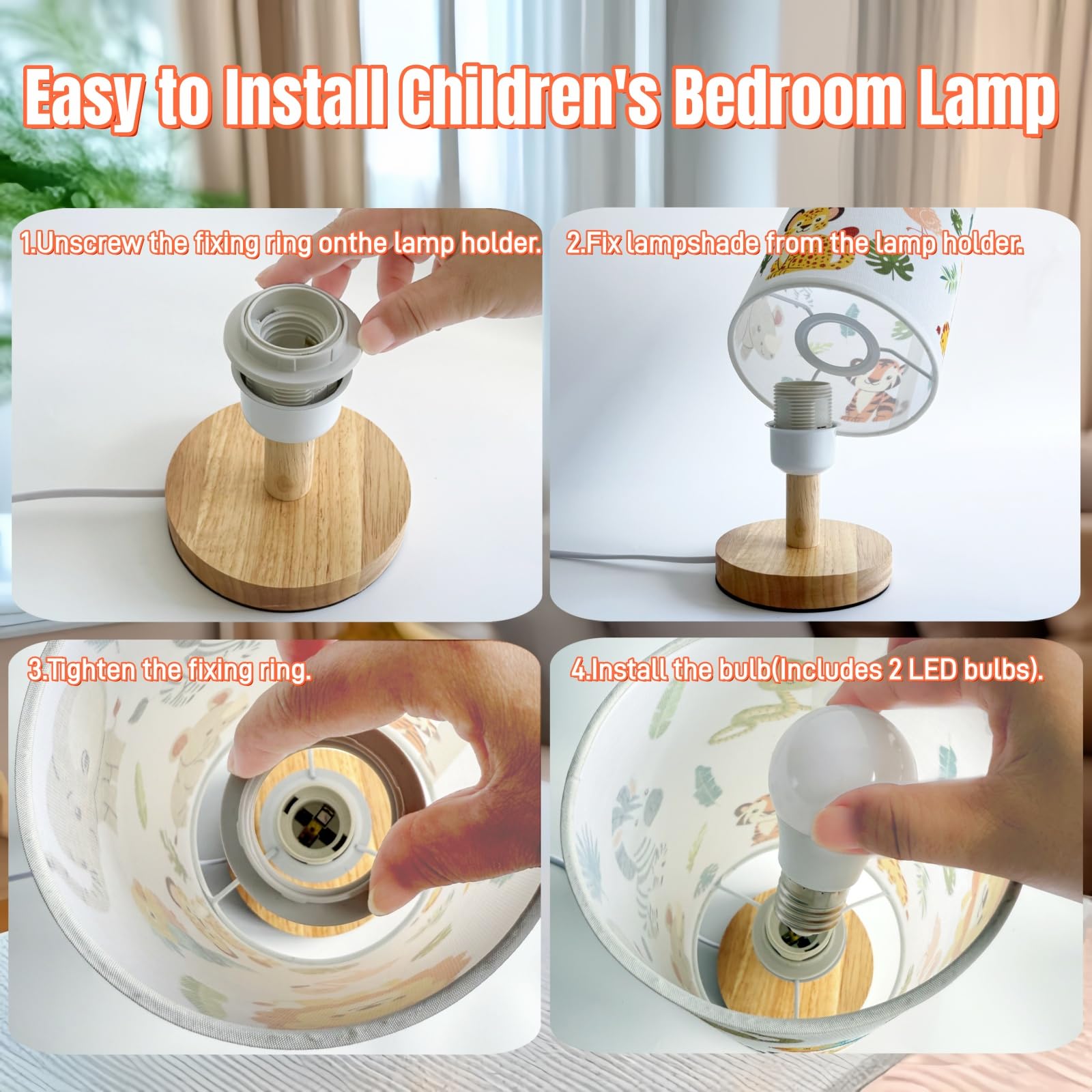 HFYCENYAN 3-color LED lamp supports warm, natural, and daylight modes.