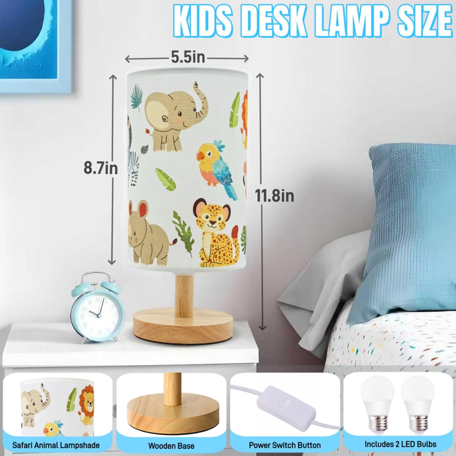 HFYCENYAN giraffe-pattern lamp inspires reading adventures.