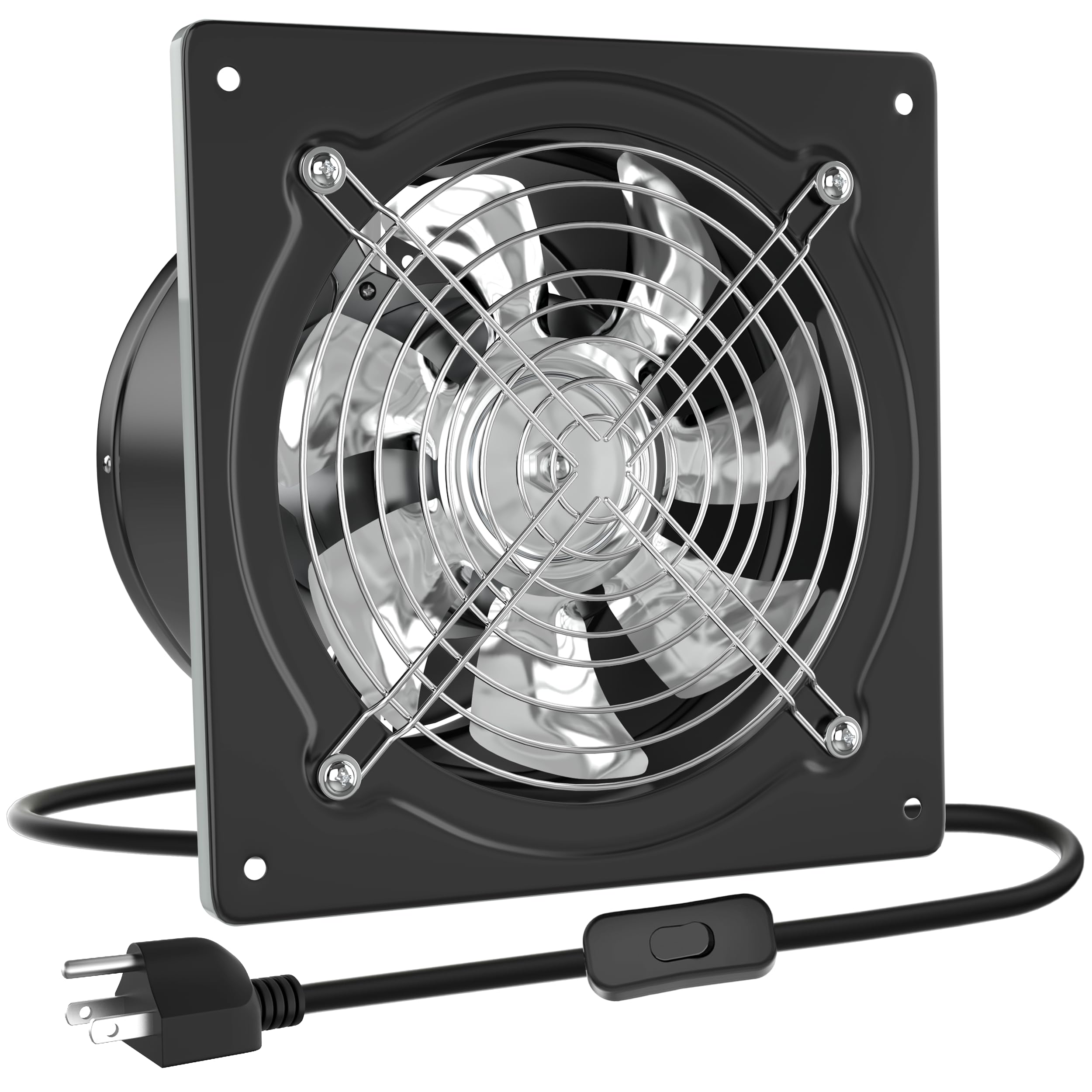 HG Power 10-inch exhaust fan front view with damper for efficient air removal