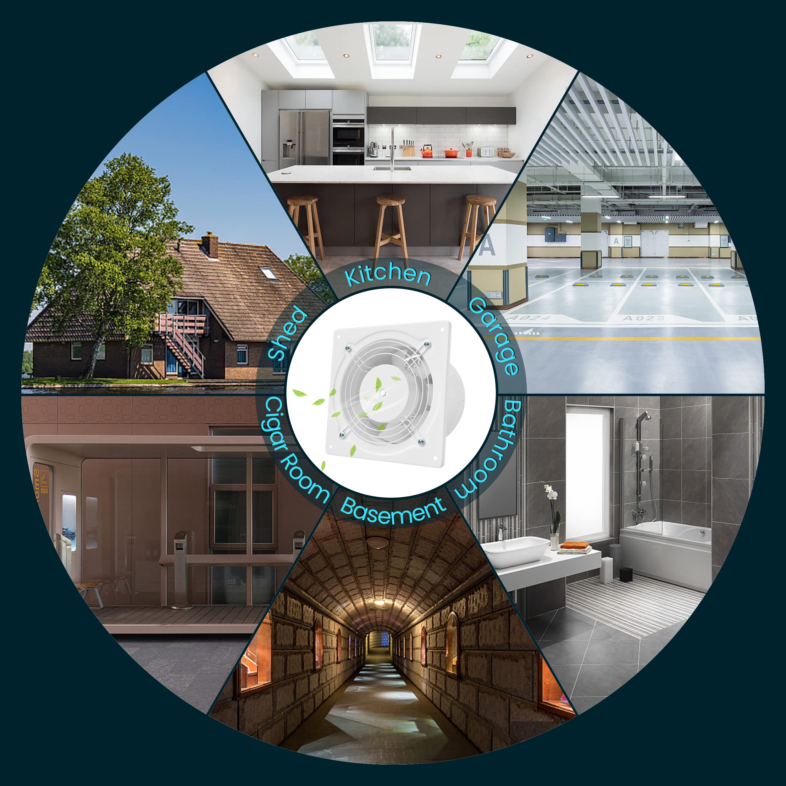 HG Power 6-Inch Exhaust Fan delivers 308 CFM for spacious rooms.