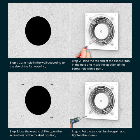 HG Power 6-Inch Exhaust Fan easy wall or ceiling installation options.