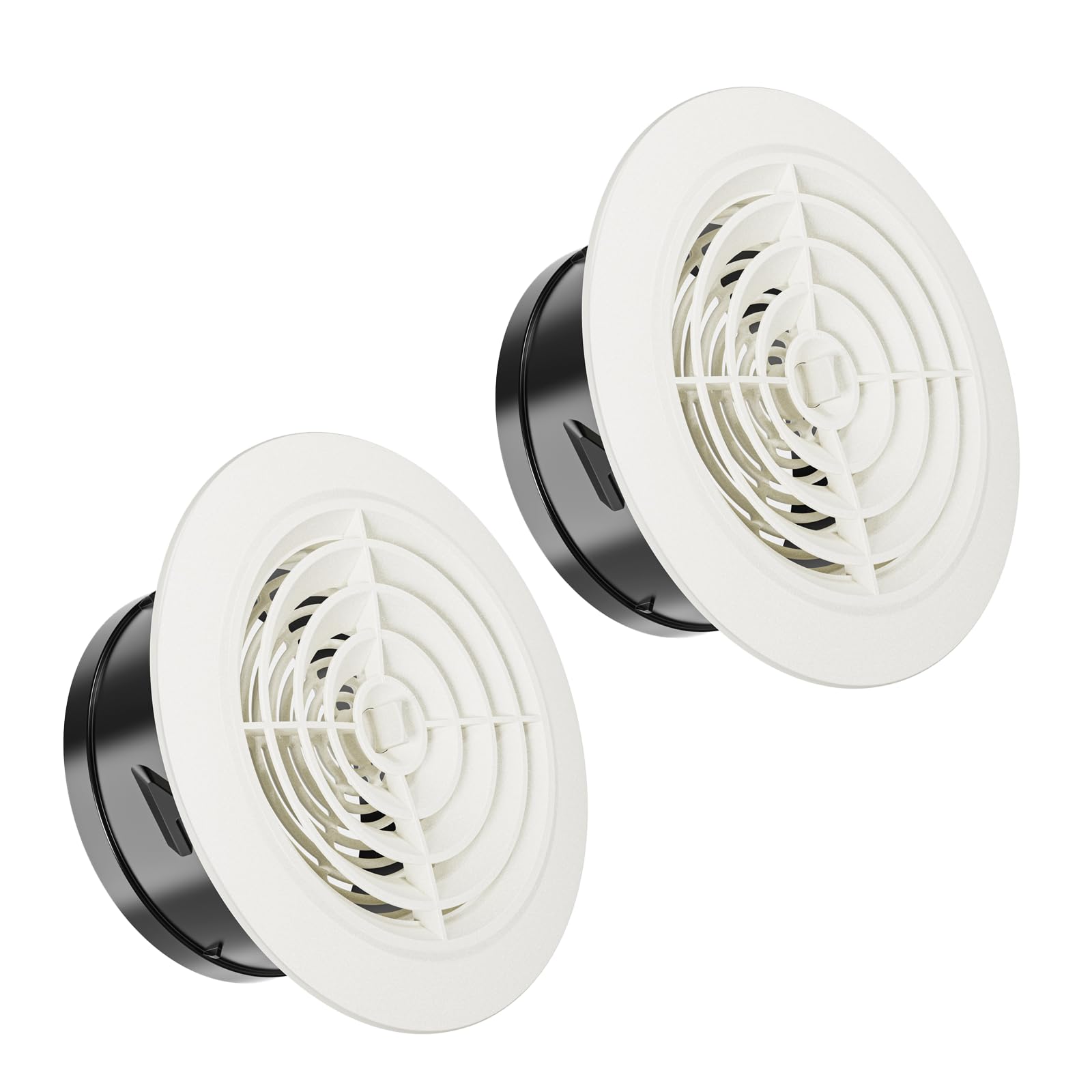 HG Power 6-inch round vent cover, front view, improves bathroom airflow.