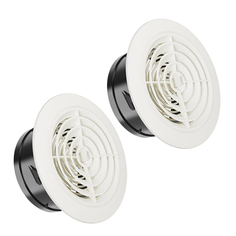 HG Power 6-inch round vent cover, front view, improves bathroom airflow.