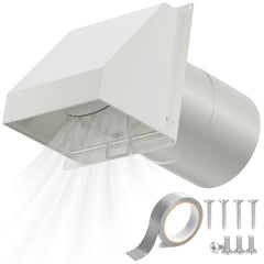 HG Power 6-Inch hooded wall vent with screen for exterior ventilation