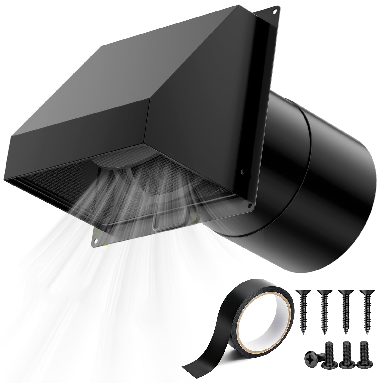 HG Power 6-inch hooded wall vent in rugged galvanized steel exterior.