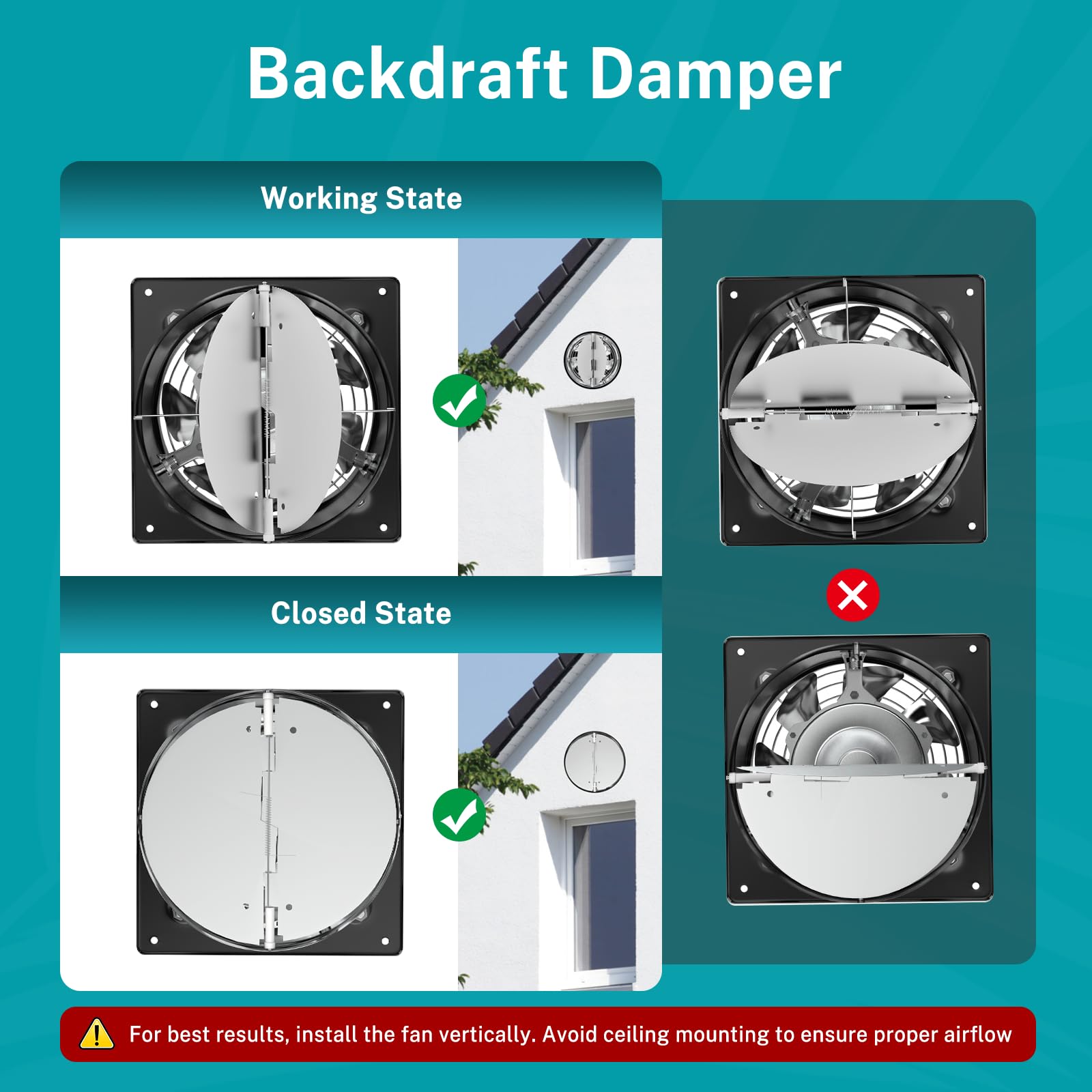 HG Power side-mount exhaust fan demonstrates easy wall installation.