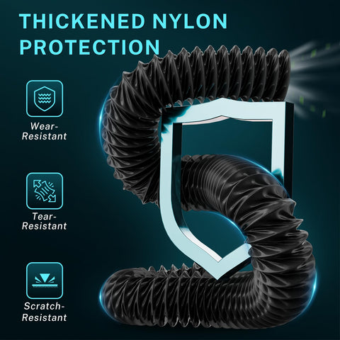 HG Power flexible nylon duct shows kink resistance and easy bending in tight spaces.