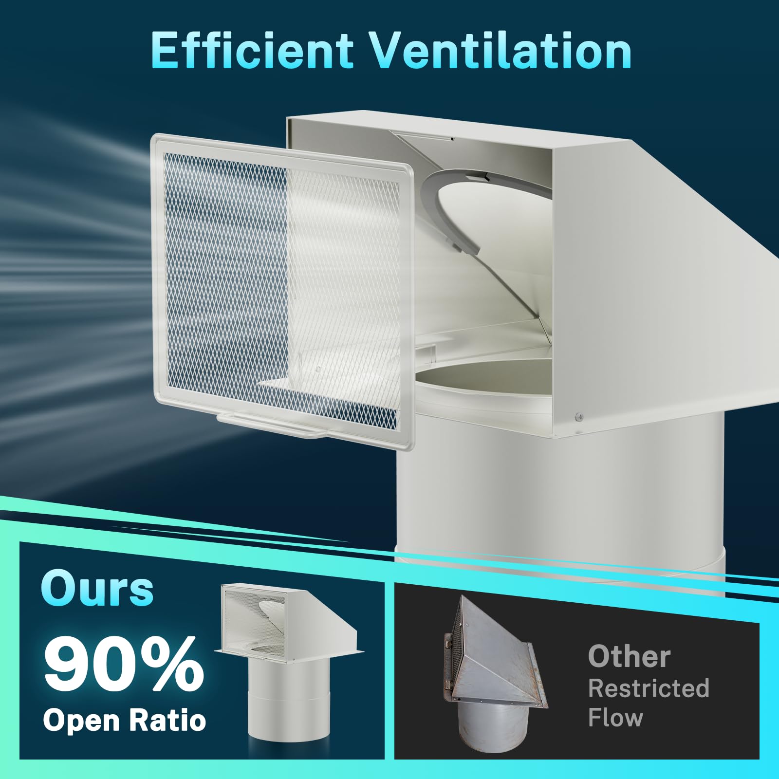 HG Power galvanized steel exterior vent cover durable against weather and debris