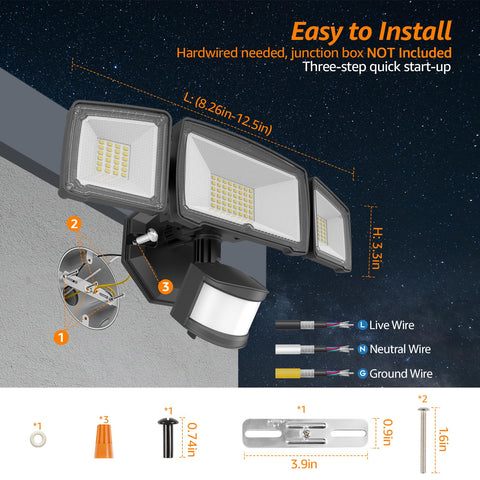 HGGH IP65 waterproof exterior light withstands rain and snow for outdoor use