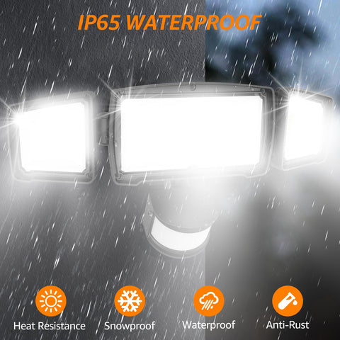 HGGH 49 ft motion sensor range detects movement along walkways