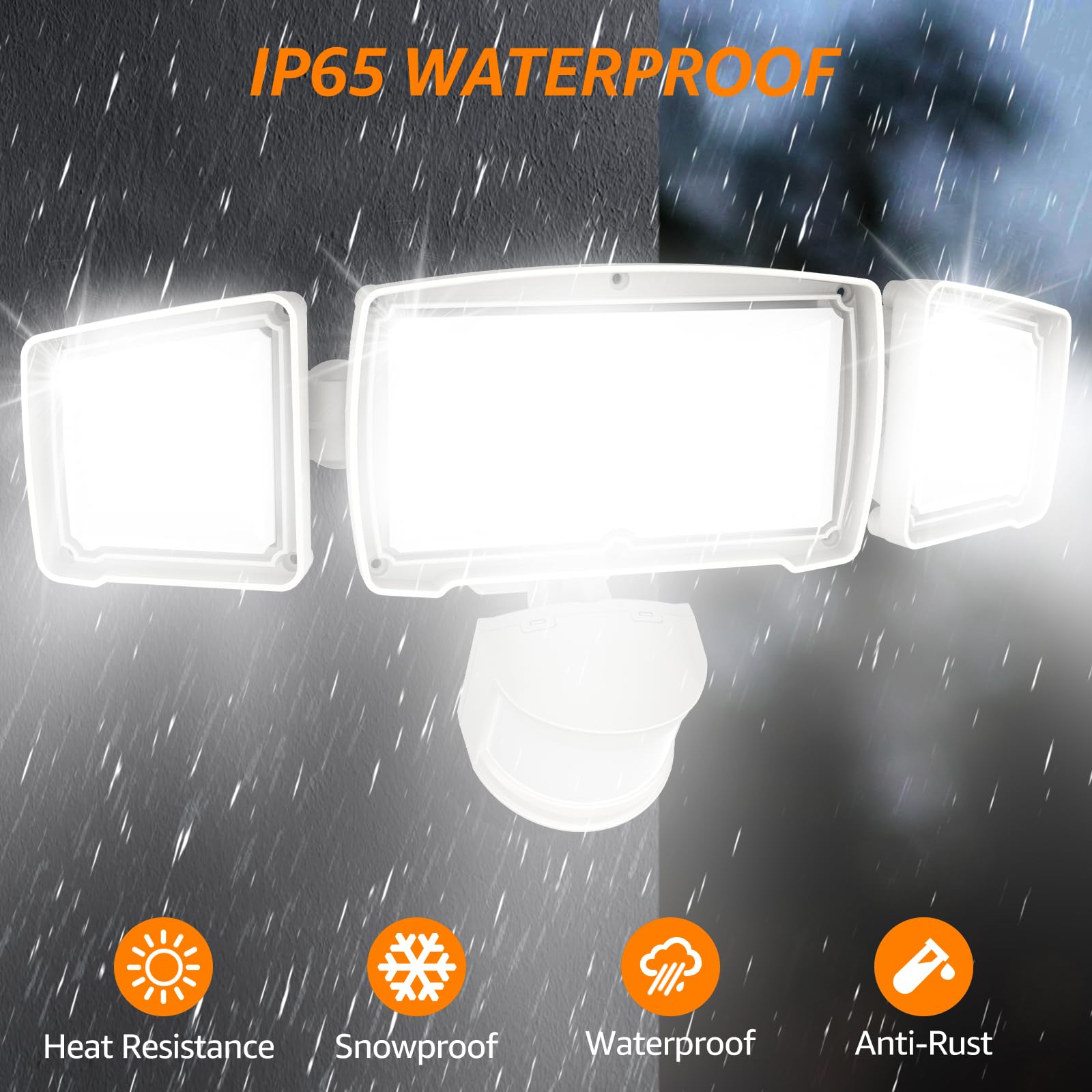 HGGH wall-mount security light installation on exterior wall.