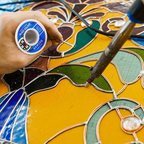 HGMZZQ glass art application demonstrating strong solder joints