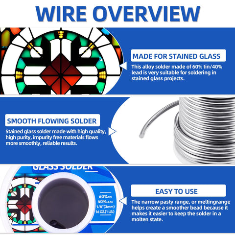 HGMZZQ 1lb solder spool with 3mm diameter wire for DIY glass work