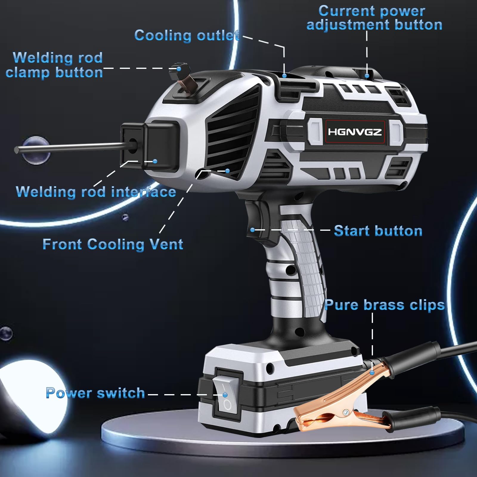 HGNVGZ compact welder weighing 3.3lb enables one-handed operation