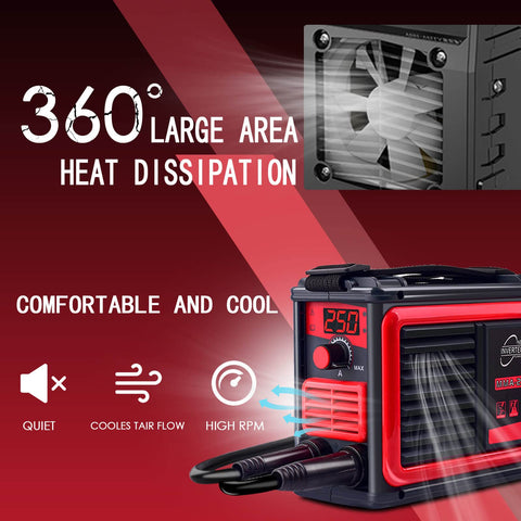 HGNVGZ MMA-250A lightweight welder weighs 3.7 lbs for effortless transport.
