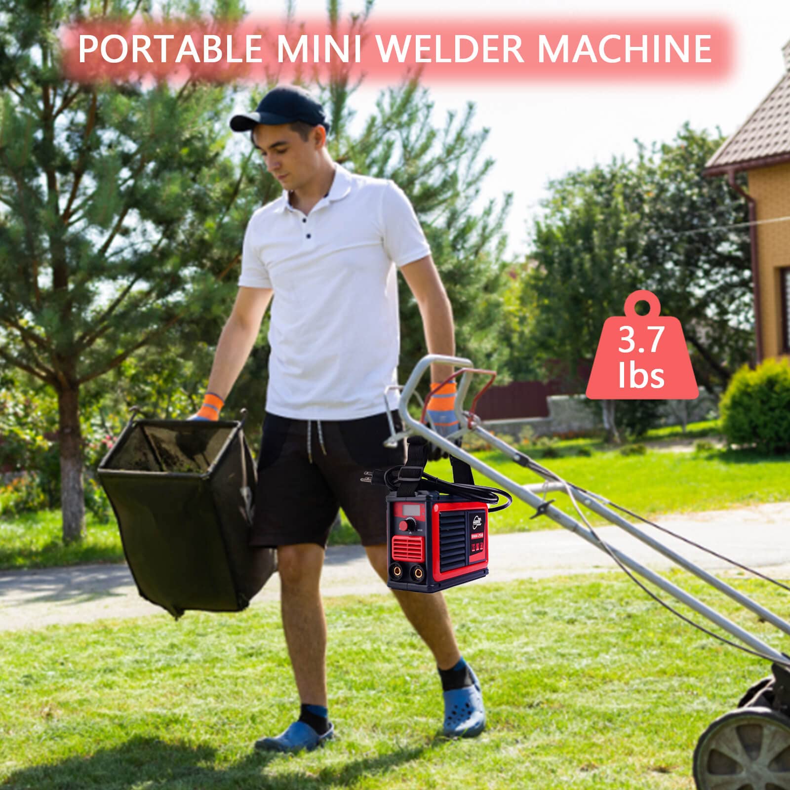HGNVGZ MMA-250A shoulder strap aids hands-free carrying.