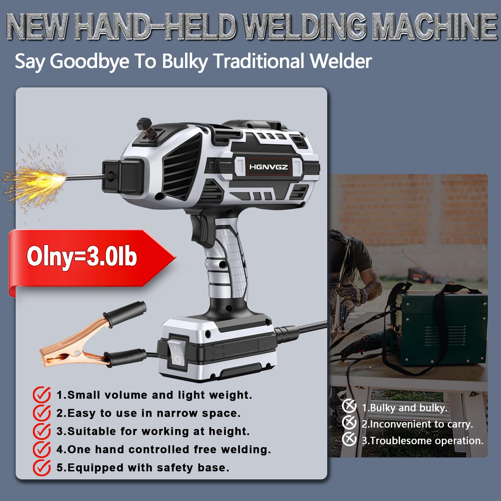 HGNVGZ portable welder with compact design for easy transport