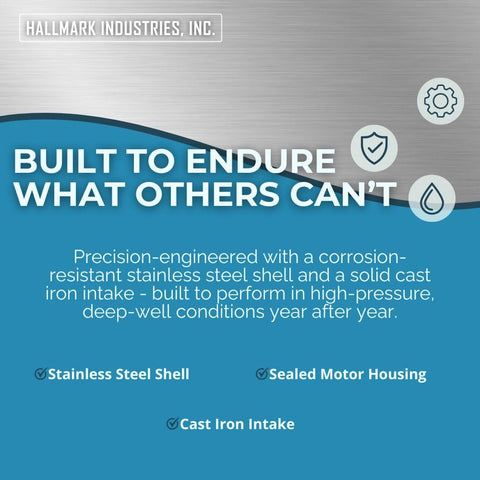 HHallmark Deep Well Submersible Pump 4-inch well connection for easy install