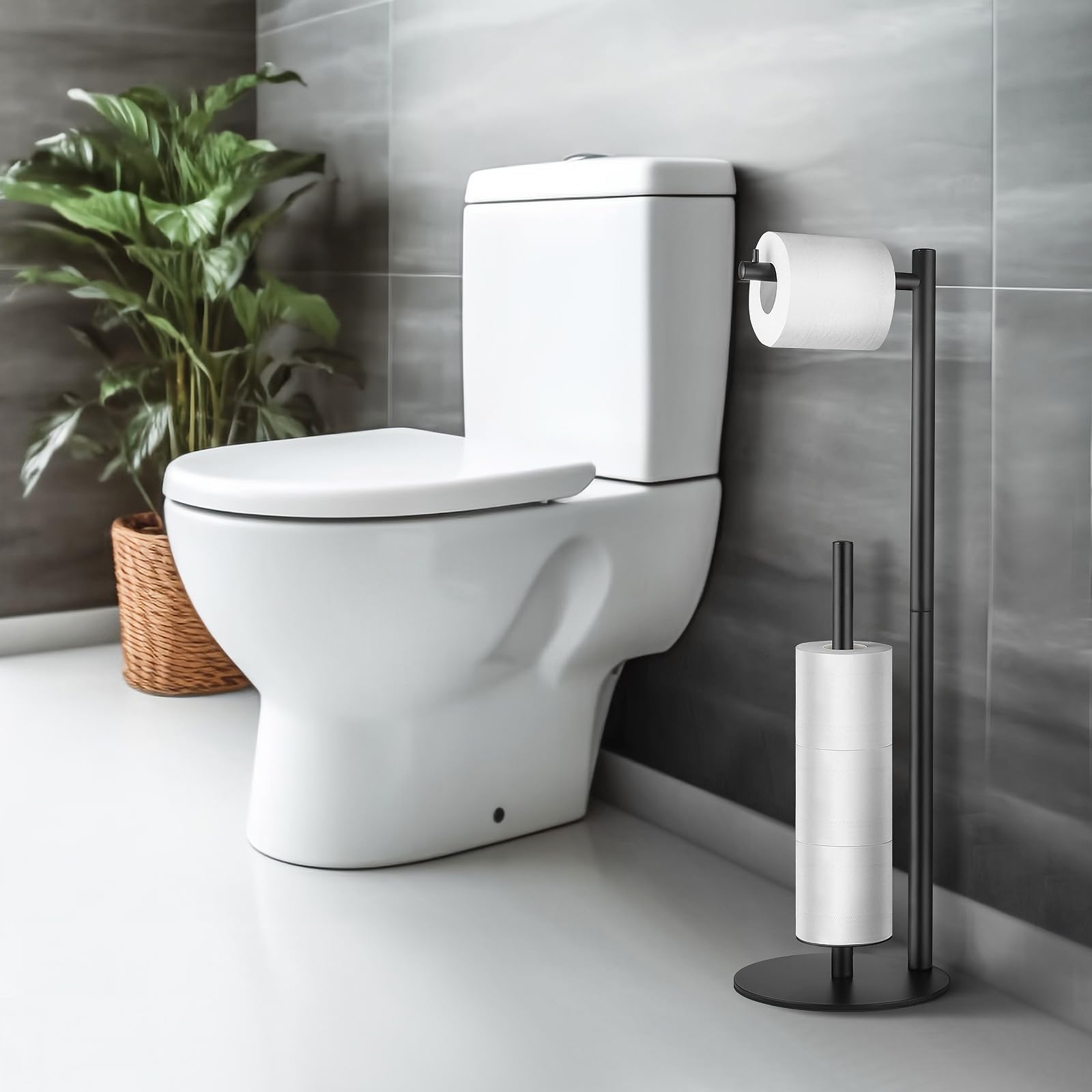 HHAOLUDUO storage stand for extra rolls for quick replacements.