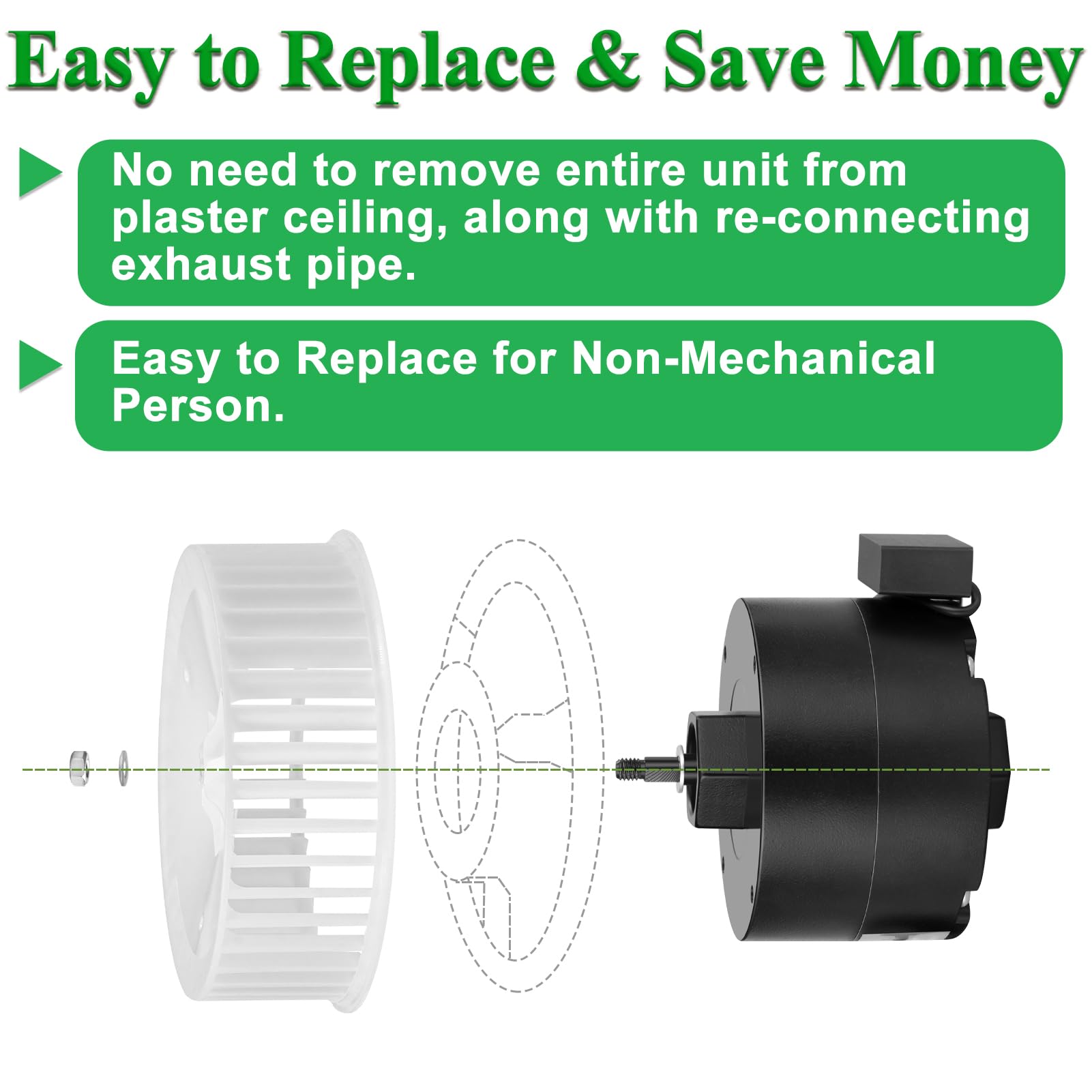 HHQ blower wheel highlighted at 5.75 inches for balanced airflow.
