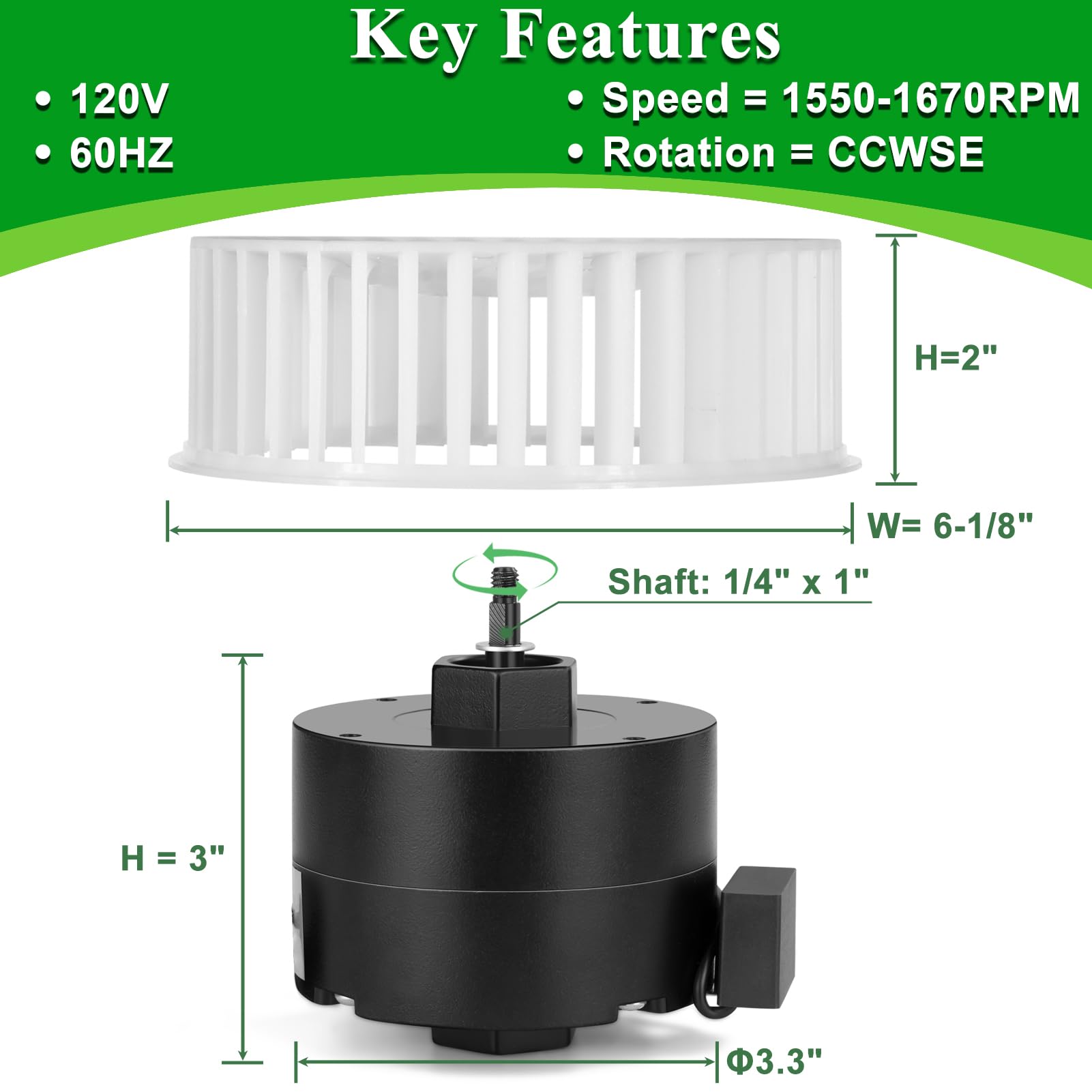 HHQ Nutone-compatible motor models 8662 and 8833 for a snug, efficient fit.