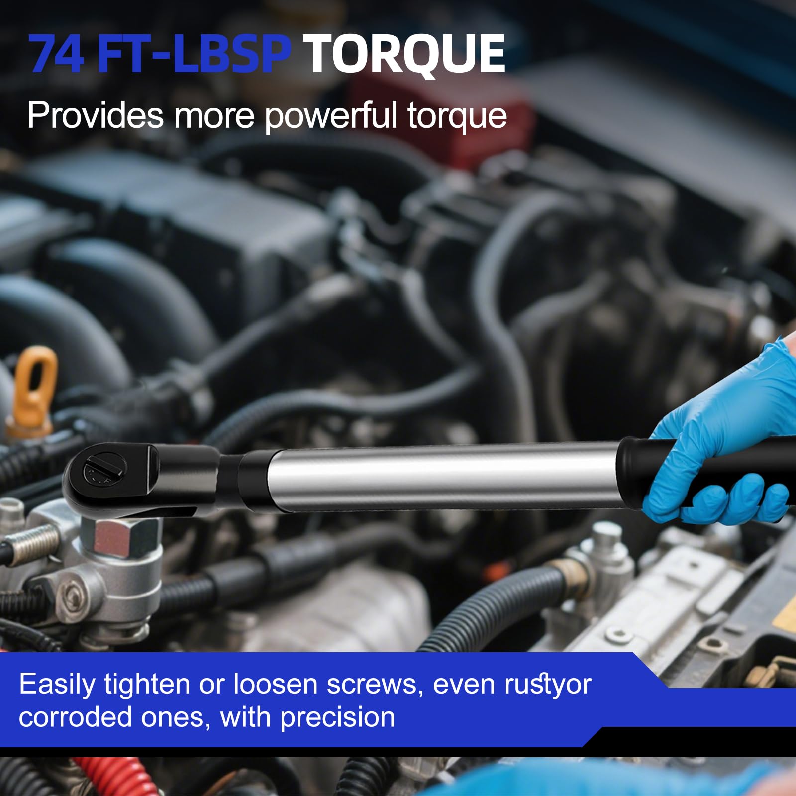 HHZSUMI offset extension wrench in-hand for precise torque in narrow gaps.