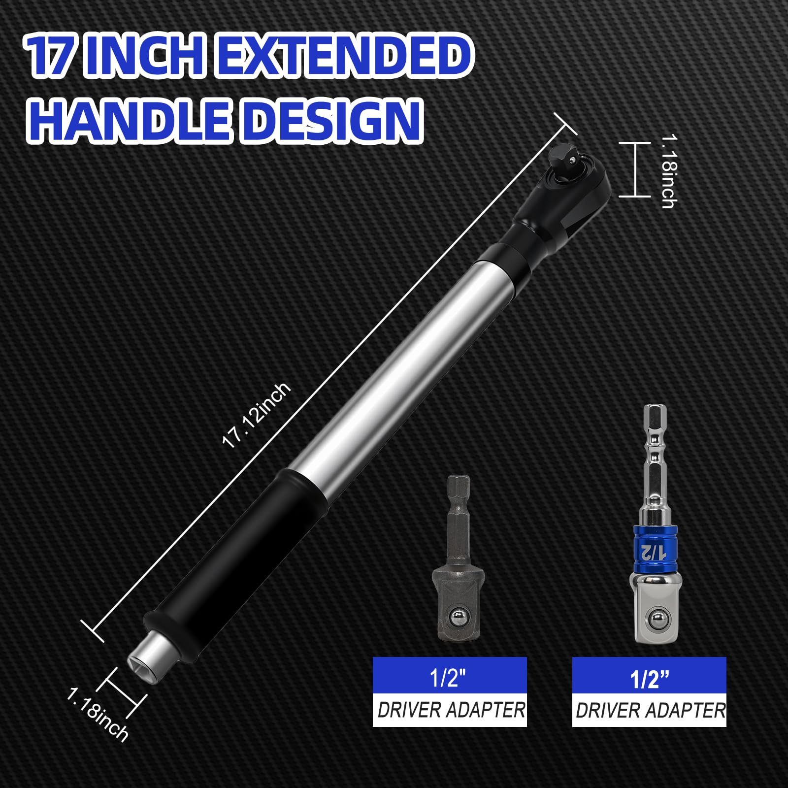 HHZSUMI offset extension wrench textured grip reduces slip.