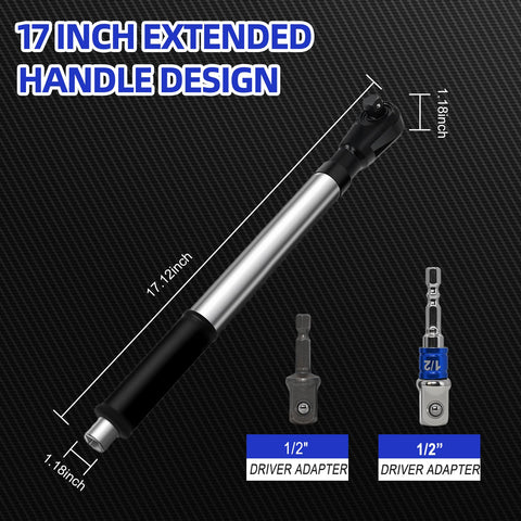 HHZSUMI offset extension wrench textured grip reduces slip.