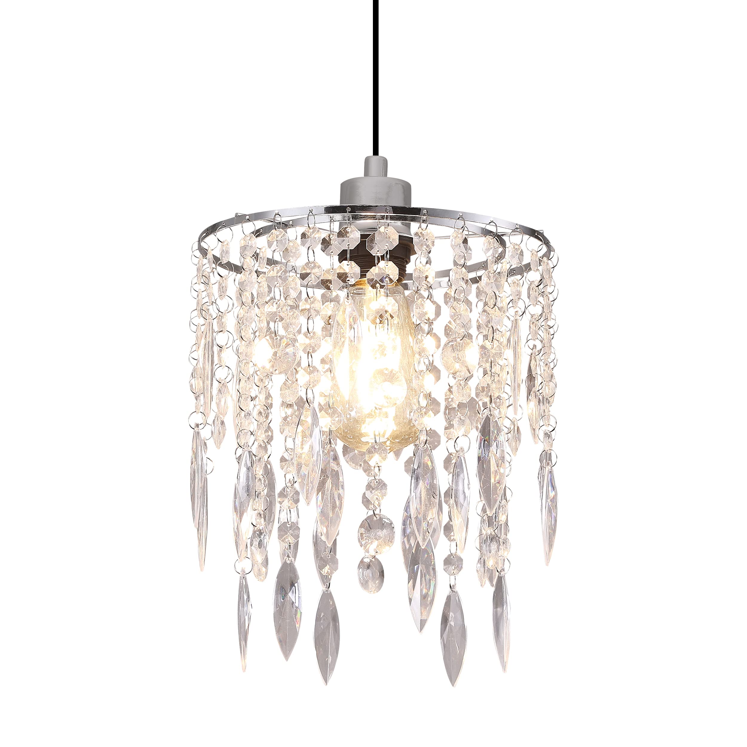 Hi-ERA two-tier crystal shade closeup beads adds sparkling elegance to ceilings.