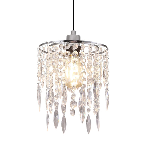 Hi-ERA two-tier crystal shade closeup beads adds sparkling elegance to ceilings.