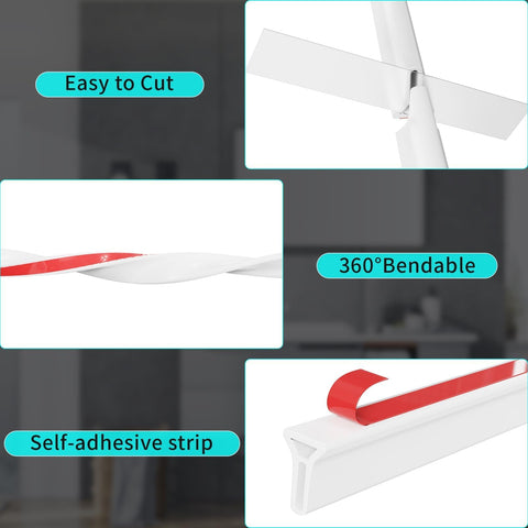 Hi-Na 10ft white threshold dam suits larger showers and kitchens
