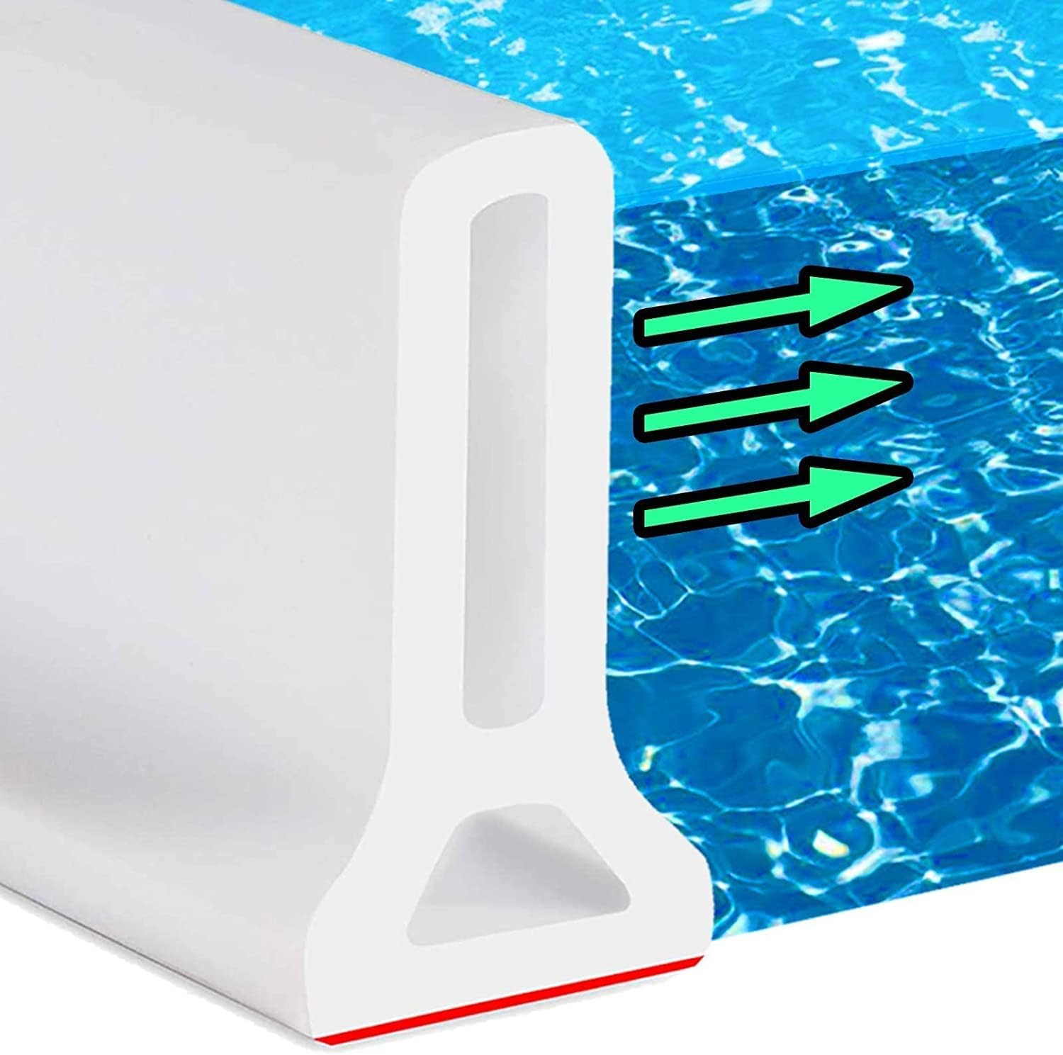Hi-Na shower threshold water dam 3ft white extended blocks water leakage in curbless showers