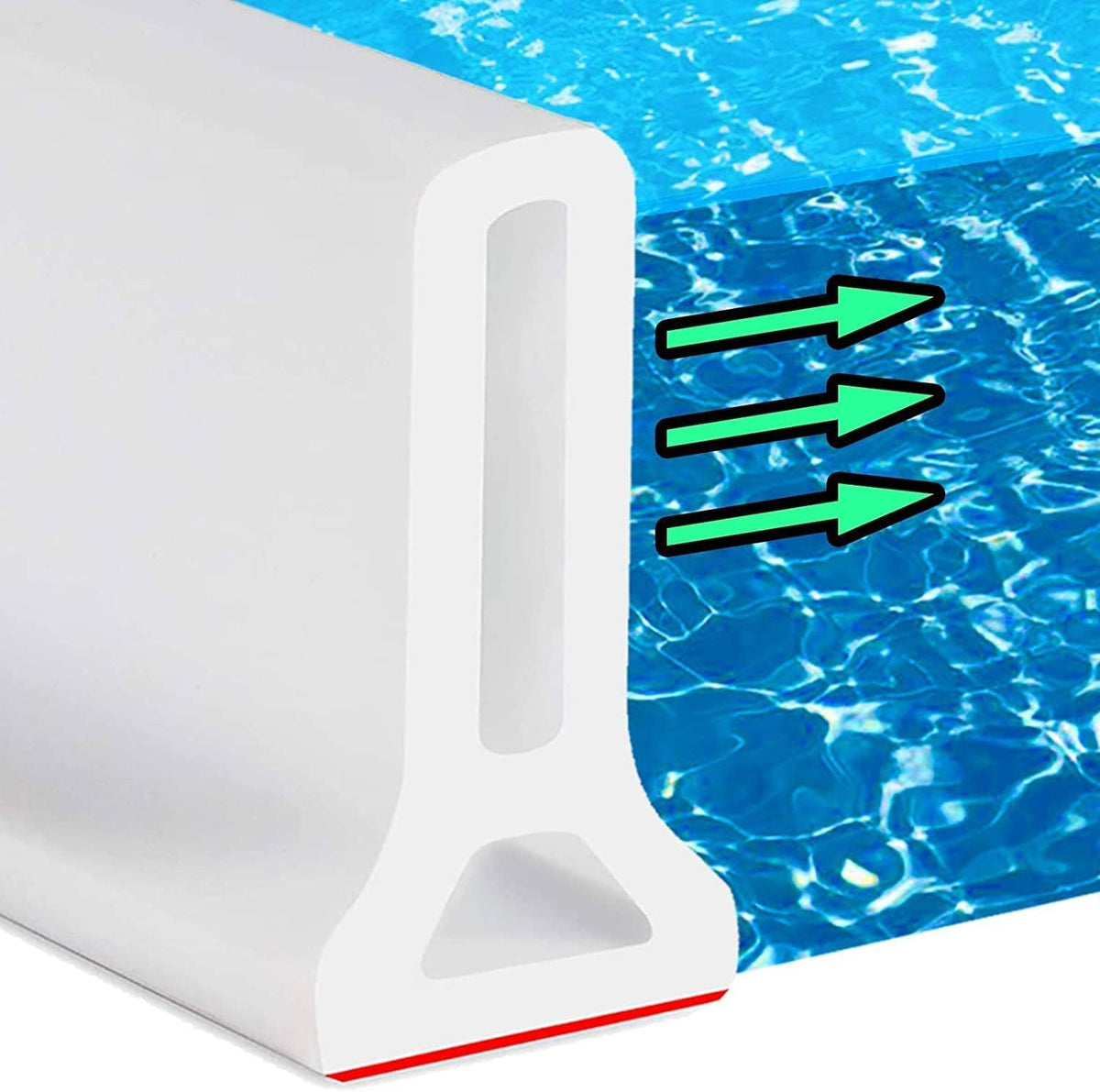 Hi-Na shower threshold water dam 3ft white extended blocks water leakage in curbless showers