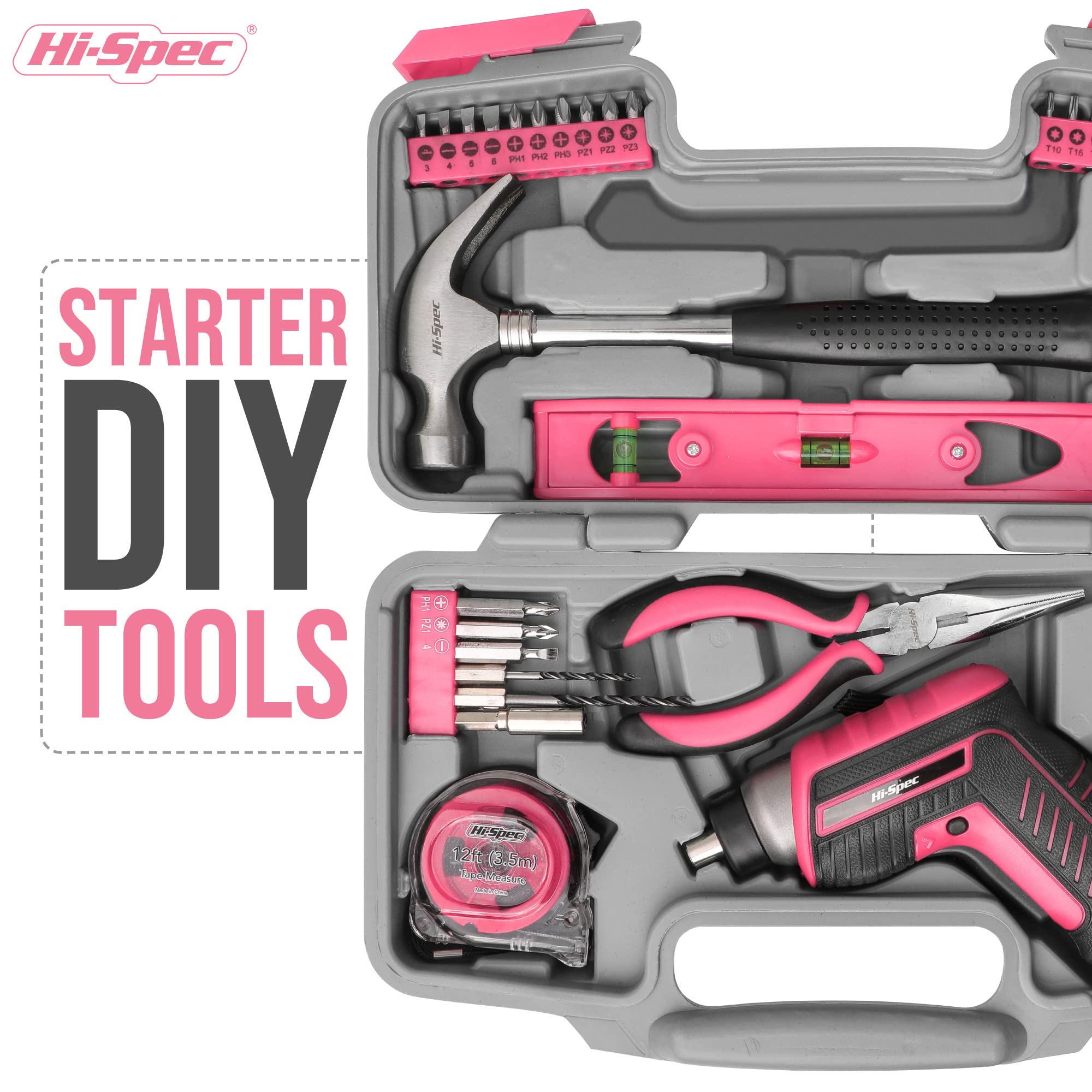 Hi-Spec 40-piece picture hanging kit with screws and anchors for level mounting.