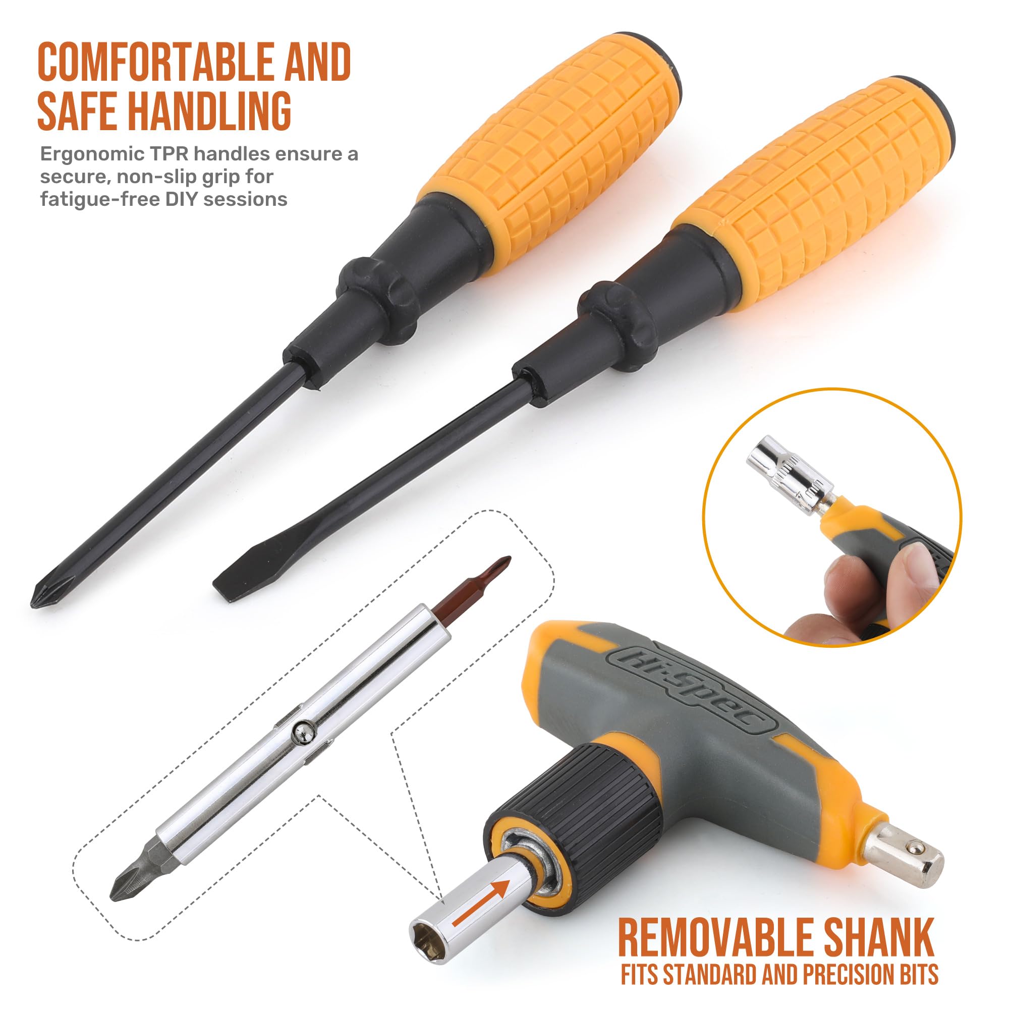 Hi-Spec carbon steel wrenches and pliers with chrome finish for durability
