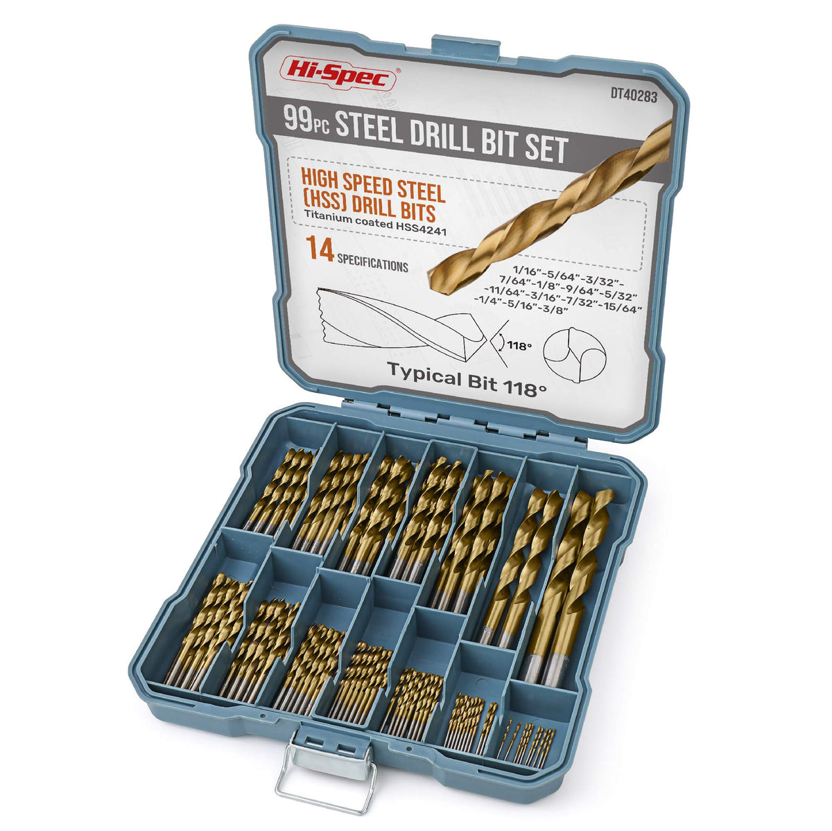 Hi-Spec drill bit set 99pc in storage case for quick access during DIY projects.