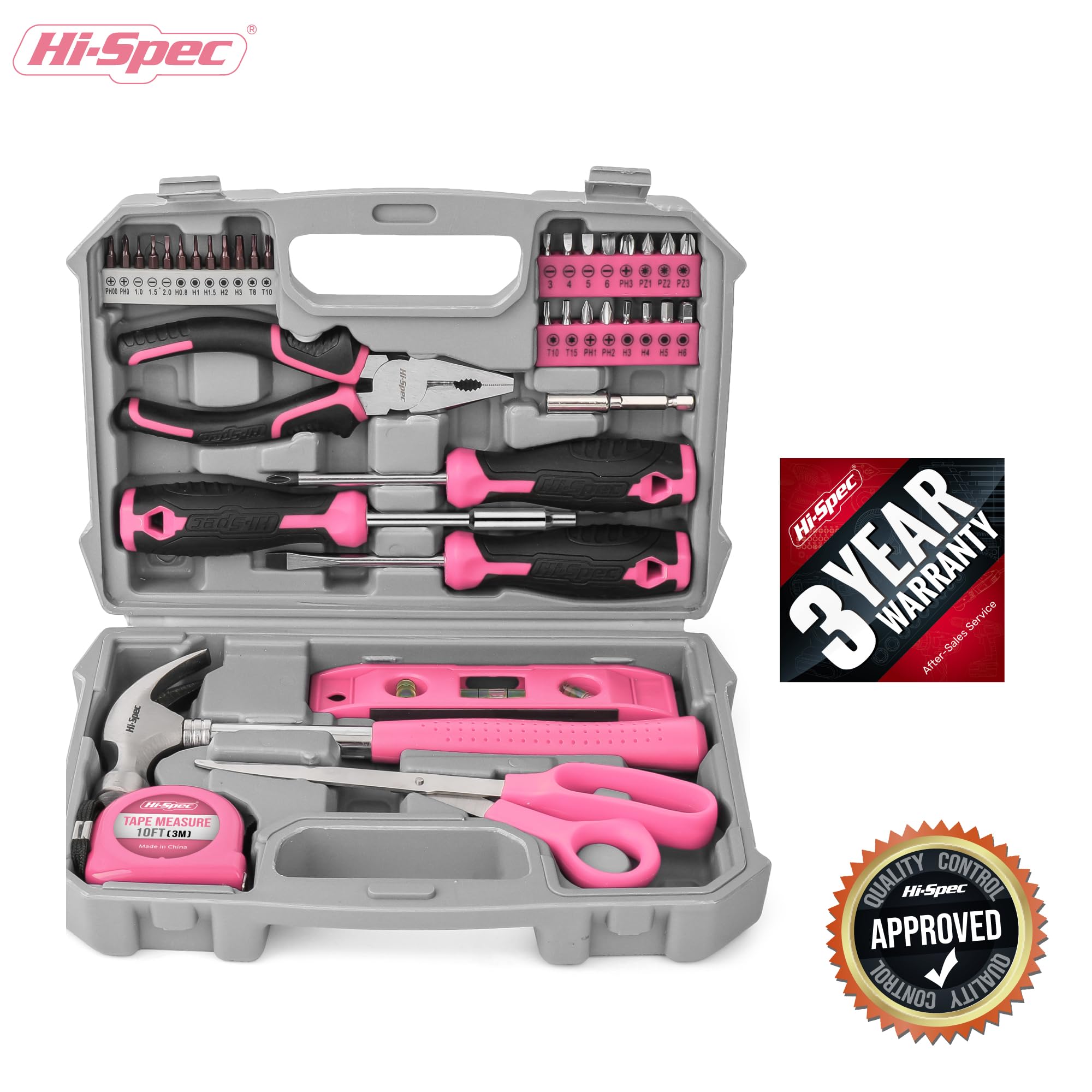 Hi-Spec pink tool organizer keeps tools accessible for DIY weekends.