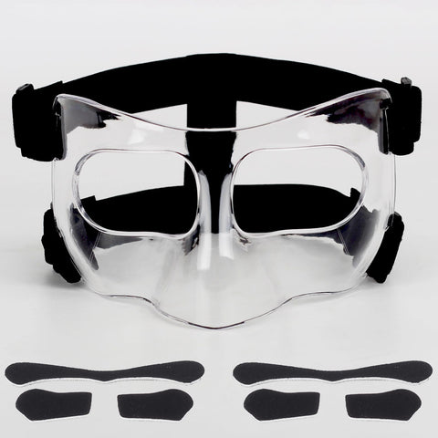 HIAARO QK01C nose guard front view with clear shield for reliable facial protection.