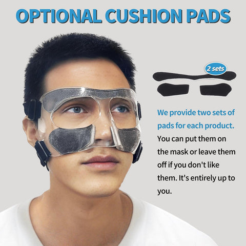 HIAARO QK01C nose guard comes with pads for cushioning and comfort.