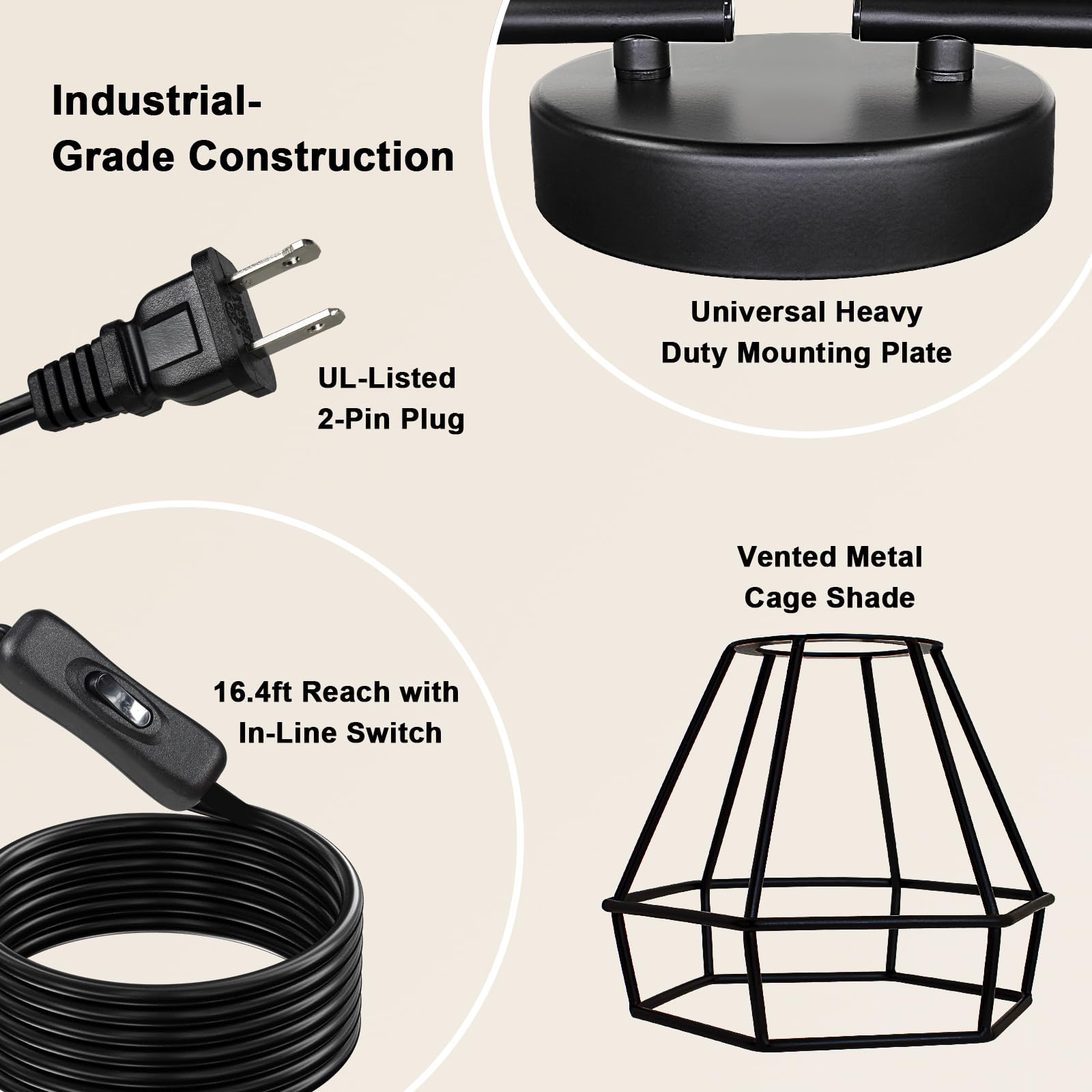 HiBay black finish with rotatable heads directs light across living spaces.