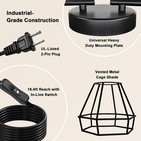HiBay black finish with rotatable heads directs light across living spaces.