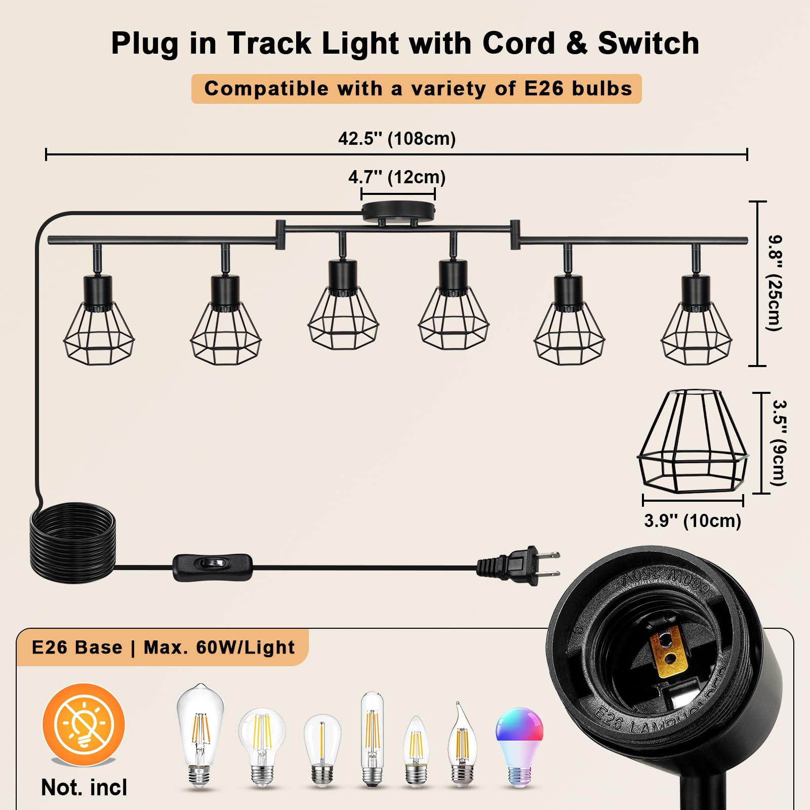 HiBay track lighting brightens kitchens, hallways, bars, and display areas.