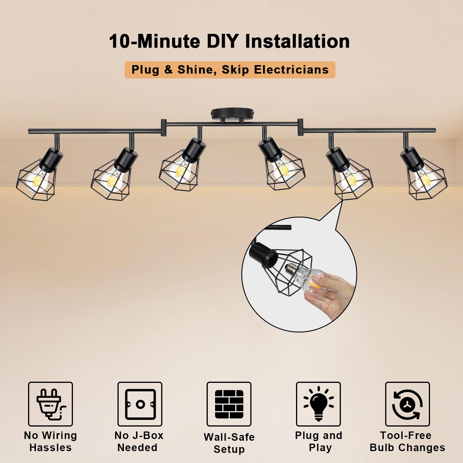 HiBay uses standard E26 sockets for dimmable or smart bulb options.