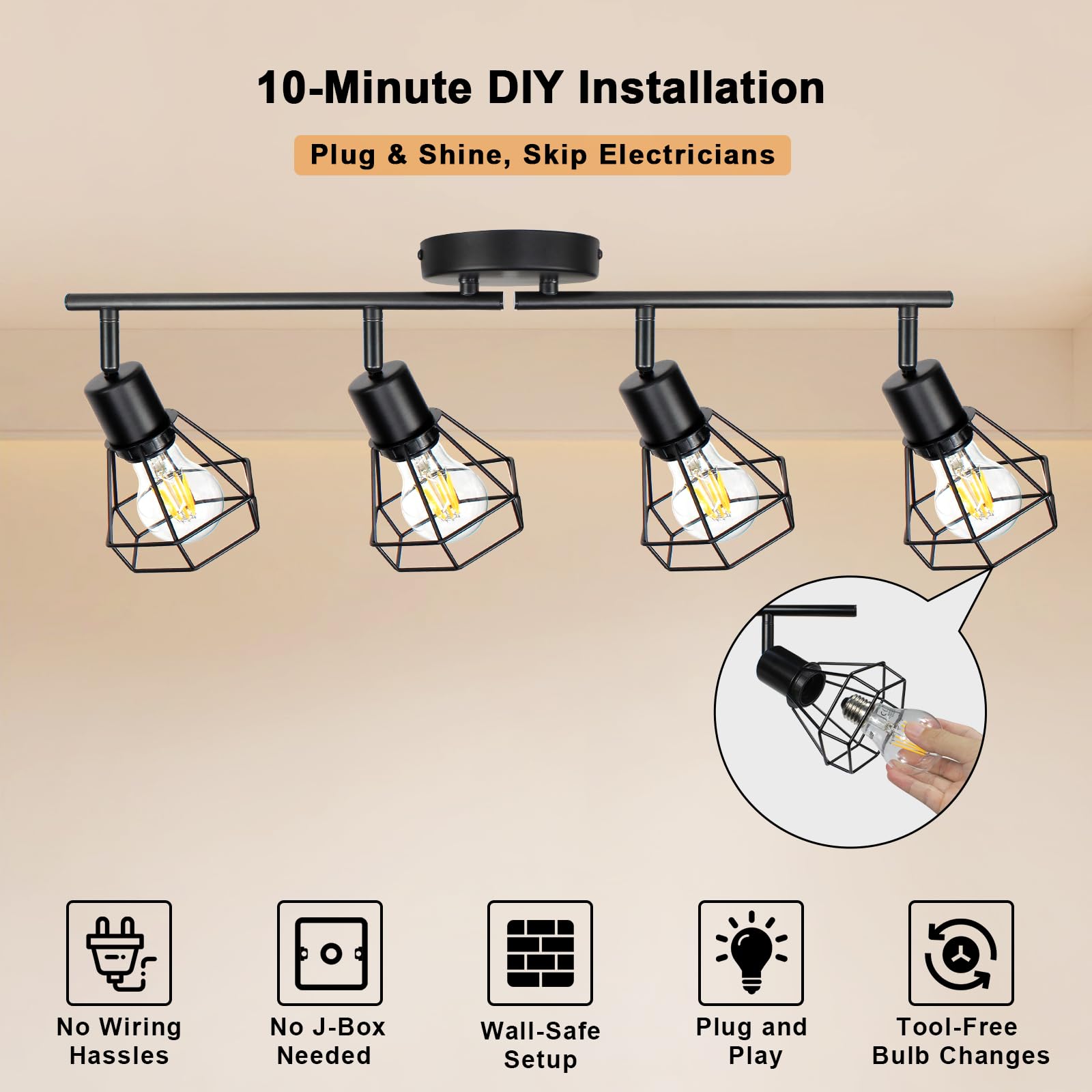 HiBay versatile fixture for kitchen, living room, and retail spaces