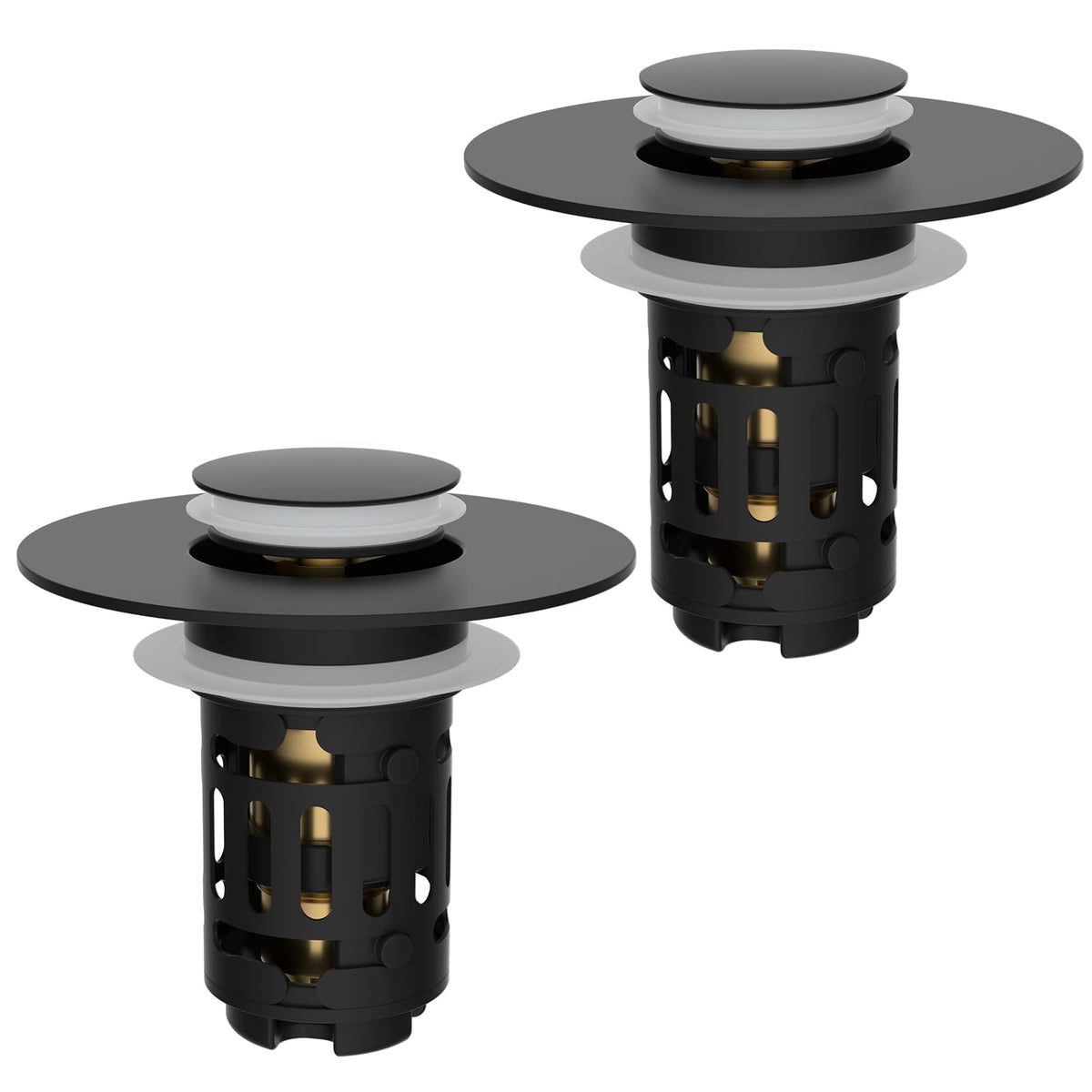 Hibbent 2-pack 3-in-1 sink drain strainer for versatile storage and quick drainage.