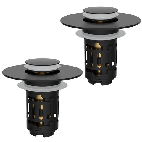 Hibbent 2-pack 3-in-1 sink drain strainer for versatile storage and quick drainage.