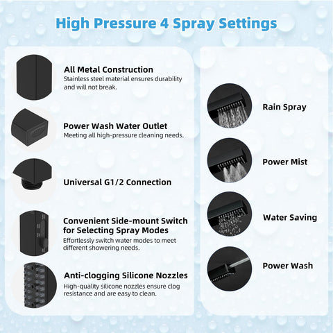 Hibbent 3-way diverter valve enables handheld, rainfall, or both