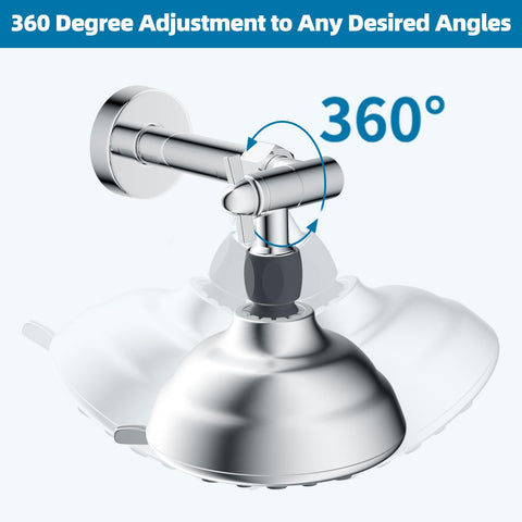Hibbent 360-degree rotation allows tailoring height and angle for a comfortable shower.